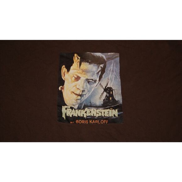Vintage Y2K Frankenstein Boris Karloff Brown 3XL TShirt Classic Horror - Picture 2 of 9